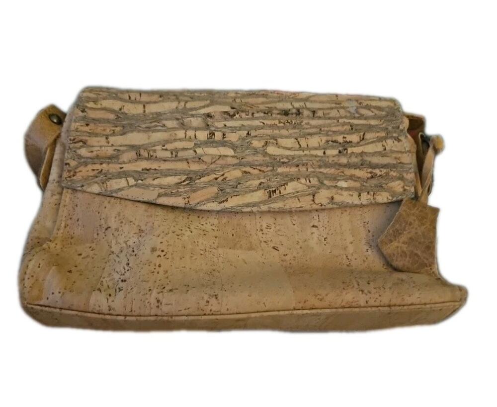 Corklife Natural Cork Womans Crossbody Purse Adjustable Strap Portugal Note*